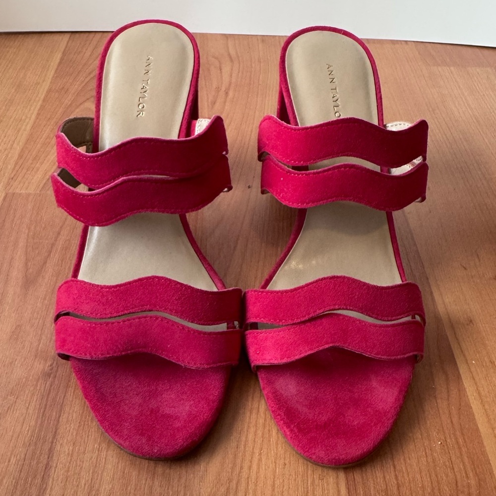 Ann Taylor brand new strappy sandals with block heels